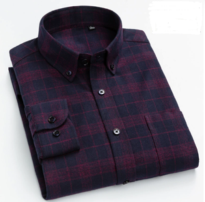 Camisas de Manga Larga de Alta Calidad para Hombre, Corte Entallado, Camisa de Vestir a Cuadros de Lujo 100% Algodón - Product Image 6