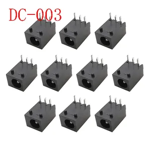 Mini DC-003 Dc Connector 3.5X1.3Mm Dc Power Female Jack 3 Pin Panel Mount Stekker Connectoren Adapter 3.5*1.3Mm Zwart