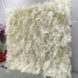 <span class=keywords><strong>Promise</strong></span> ucuz dekoratif düğün dekor 3D beyaz yapay Roll Up Pampas çim çiçek duvar paneli zemin - Product Image 2