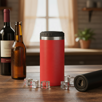 Bouteille isotherme en acier inoxydable 304 de 16 oz, porte-bière, double paroi isolée, isolation thermique de 6 à 12 heures, portable, minimalisme moderne