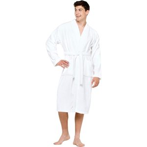 Peignoir en tissu éponge pour homme, 100% coton, manches longues, blanc doux, taille XX-Large, peignoir de bain grande taille pour femme et homme, peignoirs d'hôtel en gros - Product Image 1