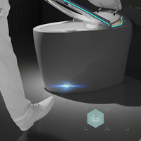 WC monobloc moderne intelligent en céramique blanche, à chasse d'eau par le pied, forme œuf, avec fonction de lavage, meilleur prix