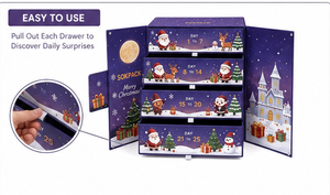 Luxury 4 Layer Drawer <b>Christmas</b> Mystery <b>Box</b> with Drawers Rigid Paperboard Advent Calendar for Cosmetic and Beauty Product - Product Image 6