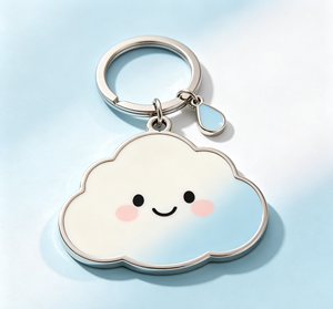 <b>Cute</b> Cloud Metal Key Chain Cartoon <b>Keyring</b> Enamel Pendant Gift for Back to School Wedding Birthday Halloween - Product Image 3