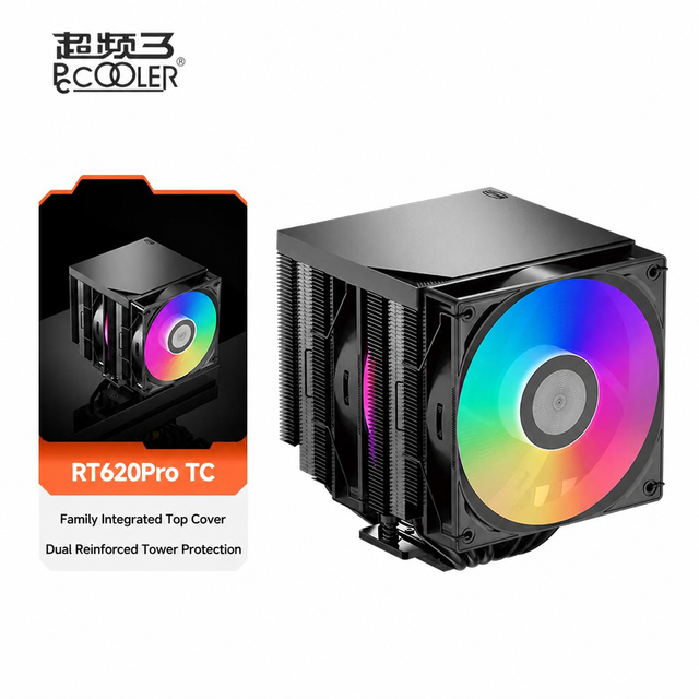 PCCOOLER RT620Pro TC ARGB CPU Air Cooler 6 Heatpipes Dual Tower 120mm PWM Fan for Intel LGA1851 1700 AMD AM5