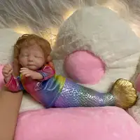 2022 חדש עיצוב 15 אינץ Reborn תינוקת בובות סיליקון חמוד בת ים Reborn בובות