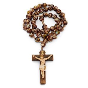 Corde en résine Chapelet Perles Collier de Prière Catholique Croix Béni par le Pape François - Product Image 1