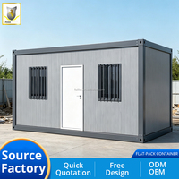 Maison conteneur préfabriquée mobile portable de 20 pieds avec salles de bain, idéale comme abri de jardin, mini-bureau ou logement modulaire.