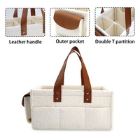 Faible quantité minimale de commande peut personnaliser LOGO Caddy à couches en velours Teddy blanc, sac de maman avec cloison détachable
