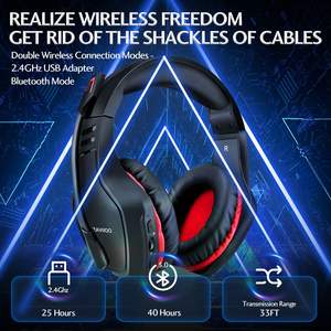 Auriculares Inalámbricos para Juegos BEAVIOO HW01 5.8G - Auriculares Supraaurales con Micrófono y Latencia Cero (Molde Privado) - Product Image 4