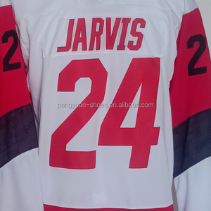 Montreal arber xhekaj เสื้อเจอร์ซีย์ฮอกกี้เย็บสีแดงคุณภาพดีที่สุด - Product Image 4