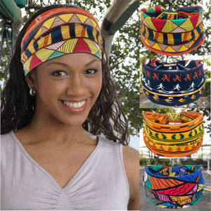Diademas Deportivas de Yoga para Mujer, Estampado Africano, Poliéster y Spandex, Borde Ancho Elástico con <span class=keywords><strong>Nudos</strong></span>, para Interiores y Exteriores, Estilo Europeo y Americano - Product Image 2