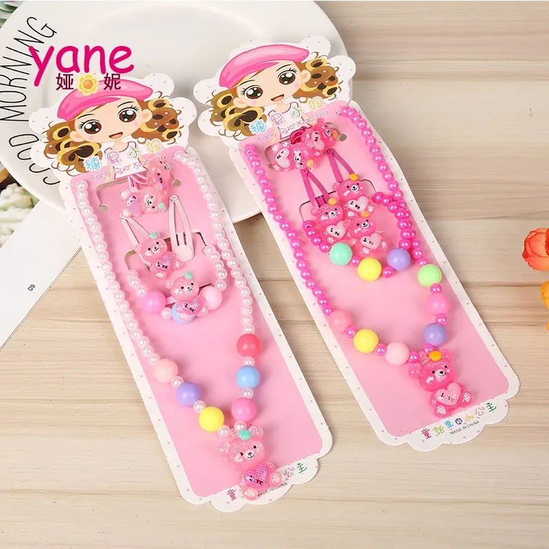 Children's jewelry set hair clip necklace bracelet set cute jewelry set for kids