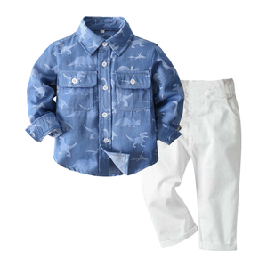 Ensemble de vêtements pour garçons de <span class=keywords><strong>1</strong></span> à 5 ans, chemise à carreaux formelle, pantalon blanc, <span class=keywords><strong>tenue</strong></span> de printemps, anniversaire, <span class=keywords><strong>mariage</strong></span>, fête - Product Image 2