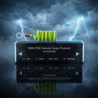 Parafoudre réseau POE 100 Mbps, protection contre les surtensions RJ45 12V-57V, suppresseur de surtension 60V en alliage d'aluminium pour caméra IP POE