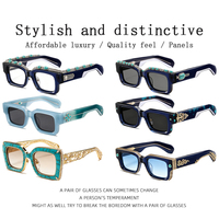 Lunettes de soleil carrées unisexes de luxe en acétate, style vintage, avec pierres bleues naturelles, faites à la main, accessoires de mode, vente chaude