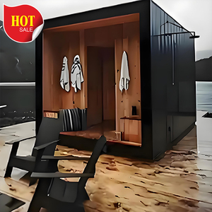 Tắm hơi nhà sản xuất sang trọng 4-6 người ngoài trời truyền thống tắm hơi khô hơi nước chức năng 220V phòng tắm hơi với vòi hoa sen - Product Image 6