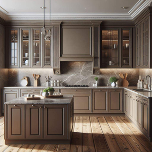 Argentine Apartment Project Modern Rta Classical American <strong>Style</strong> Eco-Friendly MDF Full Melamine Kitchen Cabinets Cabinet Set - Product Image 5