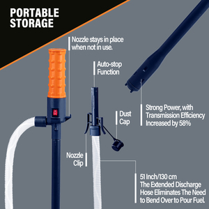 PEILI FN101CA-USB <b>Fuel</b> <b>Transfer</b> <b>Pump</b> Plastic Centrifugal <b>Pump</b> Automatic Nozzle 2.8 GPM/12-15W 5V ATEX Certified 0.5% Accuracy - Product Image 5