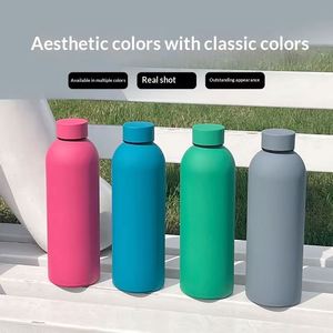 Botella de Agua Deportiva Personalizada, Libre de BPA, Ecológica, de Acero Inoxidable Aislado de 500 ml, con Recubrimiento de Goma Suave al Tacto, Termo - Product Image 5