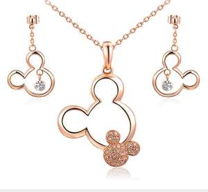 Boucles d'oreilles et collier micro-souris pour filles et femmes, bijoux en gros - Product Image 1