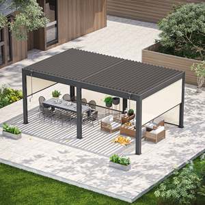 Có thể điều chỉnh Nhôm Cơ Giới ngoài trời pergola louvered mái Sun Shade tán gazebo cho Patio boong sân vườn; sơn tĩnh điện - Product Image 2
