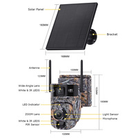 Cámara PTZ con Zoom 20X, Energía Solar 4G, Camuflaje, Bajo Consumo, Visión Nocturna HD, Inalámbrica, 6MP Super HD, Sistema de Seguridad CCTV