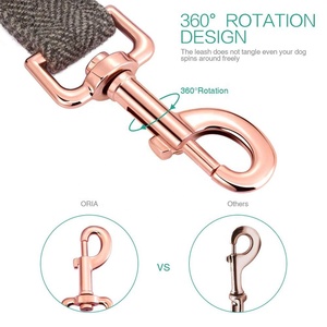गर्म बेचने भारी शुल्क आरामदायक ट्वीड ऊन कपड़े क्लासिक सन कस्टम लोगो कपास कुत्ते पट्टा कॉलर के साथ गुलाब सोने बकसुआ - Product Image 4
