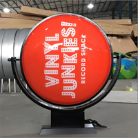Boîte à lumière LED rotative en aluminium haute luminosité avec façade en verre trempé et LGP acrylique double face, économe en énergie, pour publicité extérieure