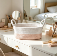 Panier de rangement pliable en tissu 100% coton, style nordique, écologique, moderne, avec poignée, multifonctionnel pour la décoration de la maison