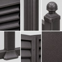 Clôture en aluminium moderne, élégante, écologique, résistante à la décomposition, imperméable, sécurisée, pour cour résidentielle, avec persiennes d'intimité