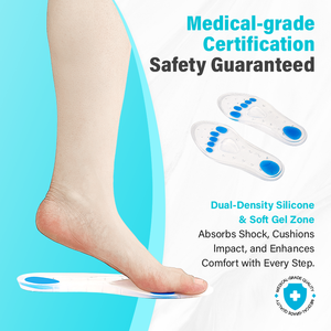 Sol dalam Gel silikon, bantalan sepatu Orthotic mengurangi nyeri tumit tulang taji medis silikon panjang penuh - Product Image 2