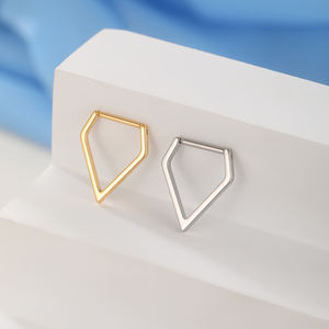 Lingchee, venta al por mayor, titanio, chapado en PVD, forma de <span class=keywords><strong>diamante</strong></span>, tabique, nariz, anillo, segmento, anillo, pendiente, Piercing, joyería, anillo para oreja - Product Image 2