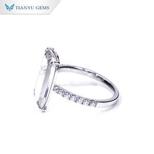 Tianyu gemas personalizado corte de gran tamaño de moissanite de oro puro anillo de mujer - Product Image 4