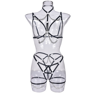 Conjunto de Lencería Erótica con Cadena Corporal, Diseño Sexy y Transparente para Mujer - Product Image 4