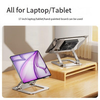 Support d'ordinateur portable pliable en aluminium réglable avec ventilateur de refroidissement pour ordinateur portable, tablette ou PC de 10 à 17 pouces