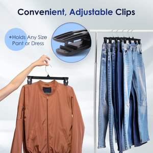 30 Pack Ruimtebesparende Heavy Duty Slanke Plastic Broekhangers 360 Roterende Chroom Draaibare Haakrokken En Korte Broekhangers - Product Image 5