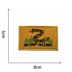 SNEK 무료 윌 슬로건 방울뱀 <span class=keywords><strong>Gadsden</strong></span> 깃발 자수 배지 후크 앤 루프 SNEK 패치에 단계 없음 - Product Image 4