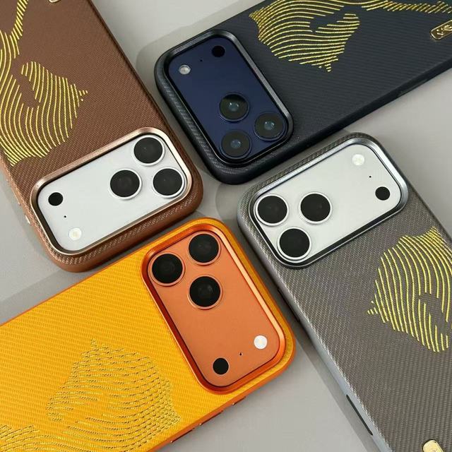 High Quality Phone case with Gold-plated Design, Simple and Business Friendly, Suitable for iPhone 17 Promax Phone case
