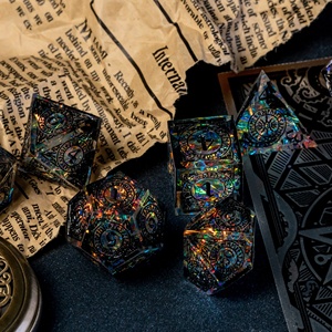Udixi – ensemble de dés à bords tranchants en résine polyédriques, Logo personnalisé RPG donjons <span class=keywords><strong>et</strong></span> dragons - Product Image 3