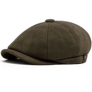 2025 New Autumn Winter Vintage Beret <b>Hat</b> <b>for</b> Men Casual Trendy Suede Newsboy <b>Hat</b> - Product Image 6