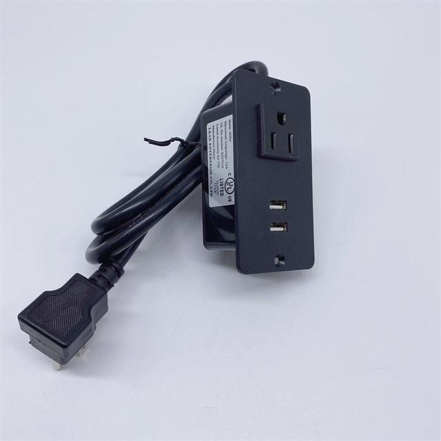 Power Strip Surge Protector With 2 Ac Outlets and Usb C Charging Ports  Extension Cord for Home & Office