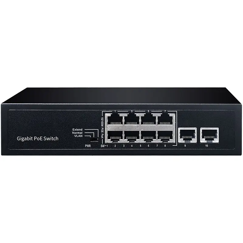 Harga pabrik 10 Port Gigabit POE saklar Ethernet suplai daya POE cakupan jaringan Switch