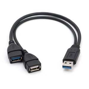 <b>Usb</b> 3.0 Male To Dual Female <b>Splitter</b> Cable Extension Adapter For Computer Data Transfer And Power Sharing - Product Image 1