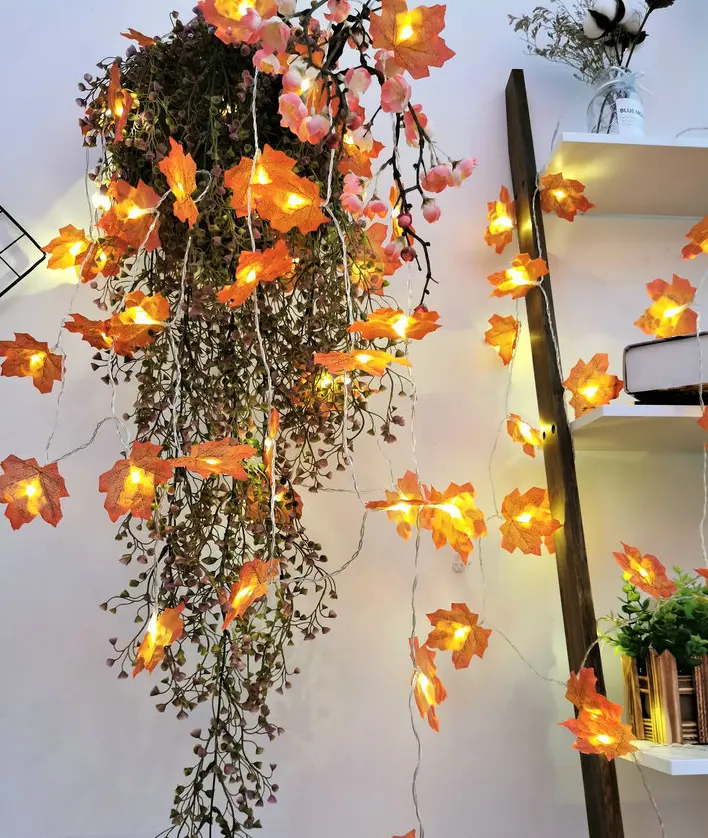 Custom Outdoor-LED-Ahorn Blatt String Lichter Für Thanksgiving Tag Hochzeit Weihnachten Dekoration