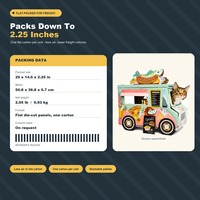 Maison pour chat en carton en forme de food truck avec fenêtre de service, design street food, pour chats d'intérieur, vente en gros, direct usine