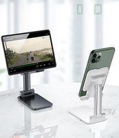 Support de téléphone multifonctionnel, support de tablette réglable et portable, support de bureau pliable pour diffusion en direct et divertissement à domicile
