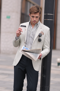 LCBZ personalizzato su misura all'ingrosso chiaro blu Casual vestito bella <span class=keywords><strong>giacca</strong></span> singola per gli uomini - Product Image 5