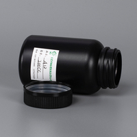 200ml personnalisé en gros en plastique HDPE bouteilles noir mat doux au toucher vide médecine pilule capsule bouteille avec bouchon à vis