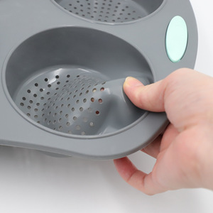 Grand moule à <span class=keywords><strong>pain</strong></span> à hamburger en silicone à 6 cavités, antiadhésif et résistant à la chaleur, compatible lave-vaisselle et four, pour pains faits <span class=keywords><strong>maison</strong></span> - Product Image 3